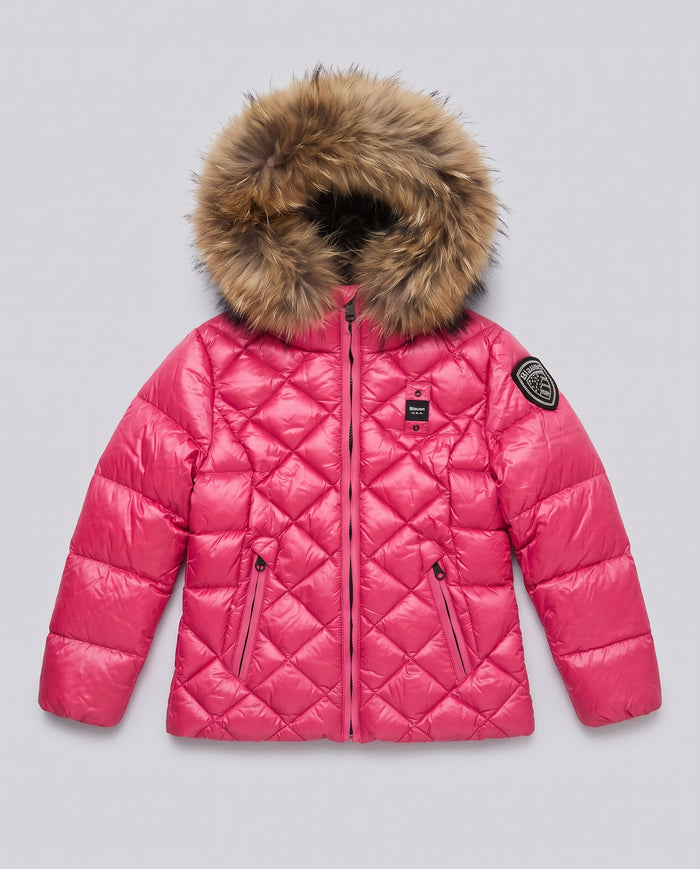 Piumino Blauer Kids fucsia da bambina 8 anni – fronte