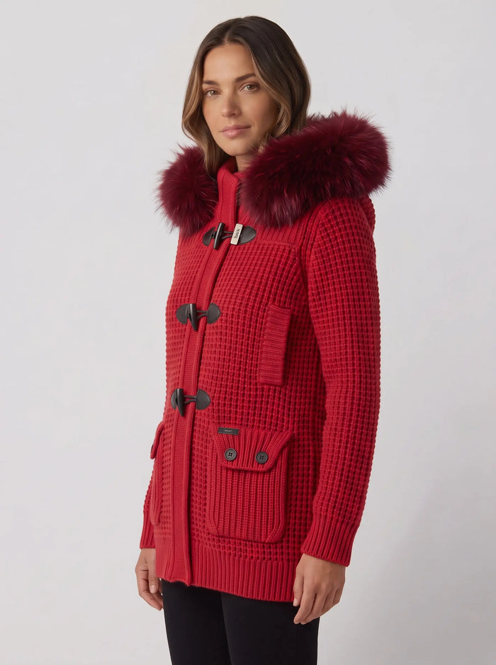 Bark Rosso con Pelliccia | Giubbotto Unisex | Uomo Donna Bark