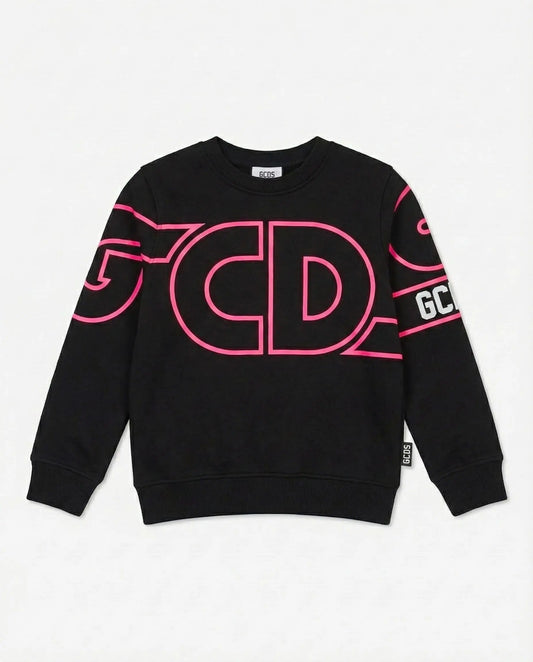 FELPA GCDS LOGO FLUO-NERO/FUXIA GCDS