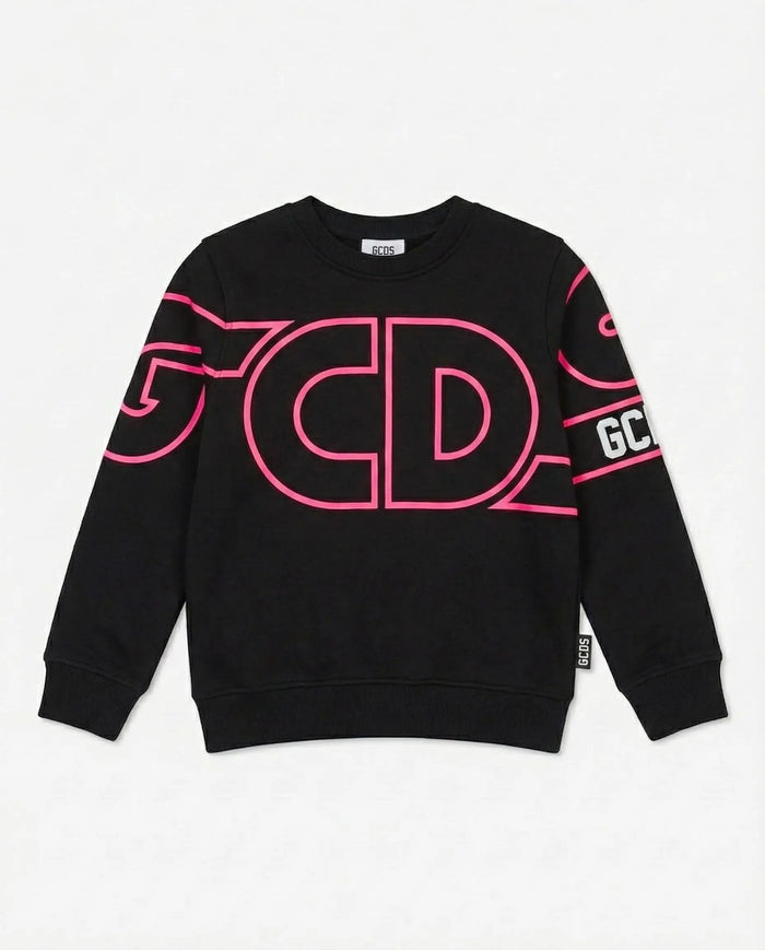 FELPA GCDS LOGO FLUO-NERO/FUXIA GCDS