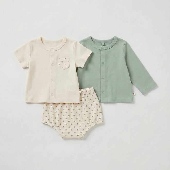 COMPLETO 3 PEZZI BEBÈ IN JERSEY LEGGERO PETIT BATEAU Petit Bateau