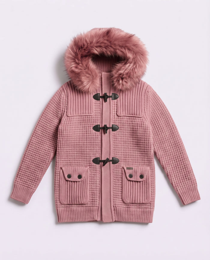 Bark Rosa Antico con Pelliccia uomo donna taglie S M - giubbotto montgomery Bark rosa con pelliccia 8001 originale outlet