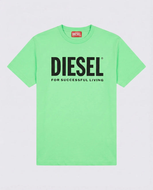 T Shirt Diesel | Verde Fluo con Logo | Outlet Diesel