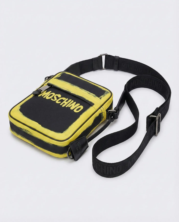 Tracolla Moschino Uomo | Modello Uomo con Logo | Nero Moschino