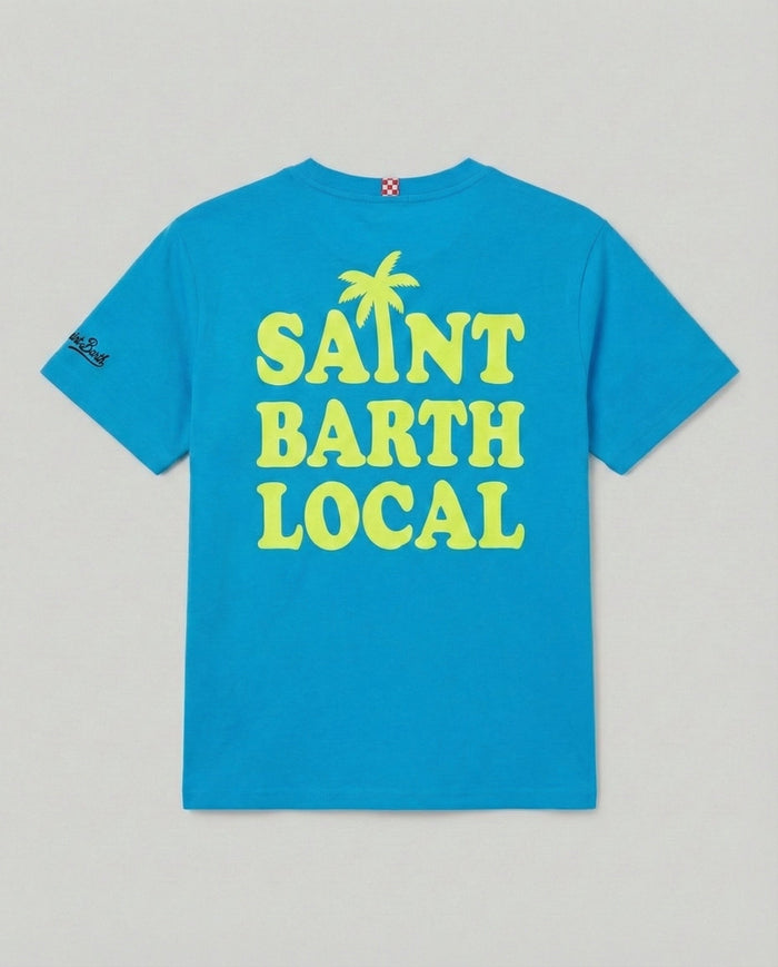 T Shirt Azzurra Con Stampa Local | Mc2 Saint Barth Mc2 Saint Barth