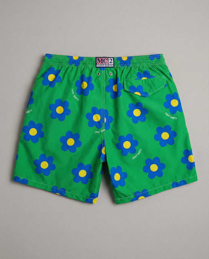 Costume Verde Uomo Mc2 Saint Barth | Stampa Fiore Mc2 Saint Barth