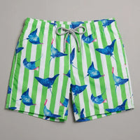 Costume Uomo Lighting 70 Verde Rigato MC2 Saint Barth | Stampa Razze Blu Mc2 Saint Barth