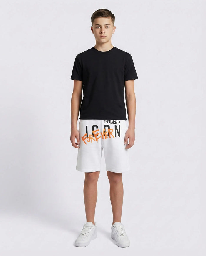 Pantaloncini Dsquared2 | Bermuda Unisex | Logo Icon Forever | Bianco Dsquared2