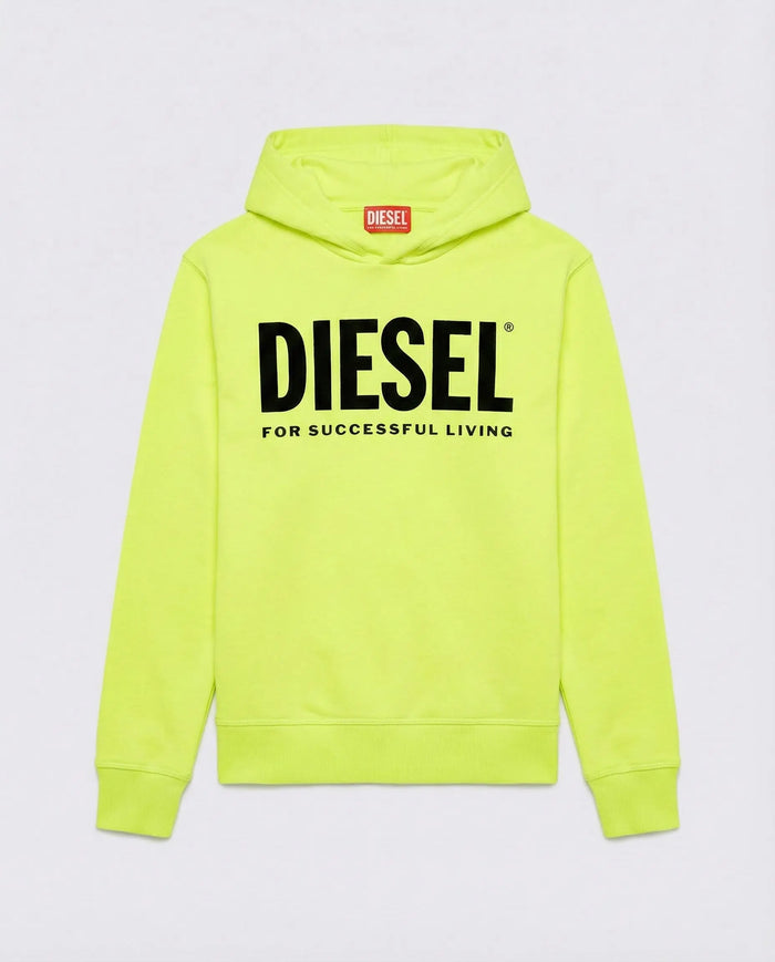 Felpa Diesel | Giallo Fluo con Logo | Outlet Diesel