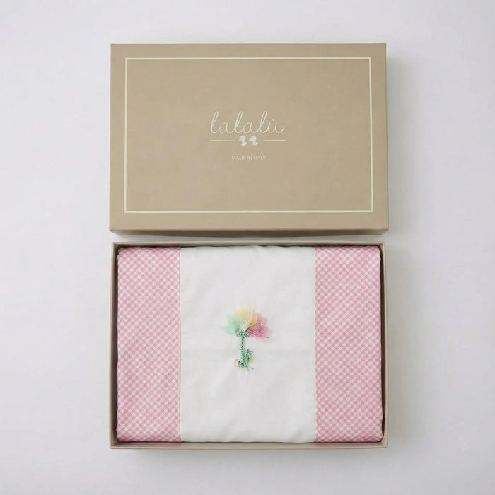COPERTINA CON FIORE DA NEONATA LALALU' Lalalu