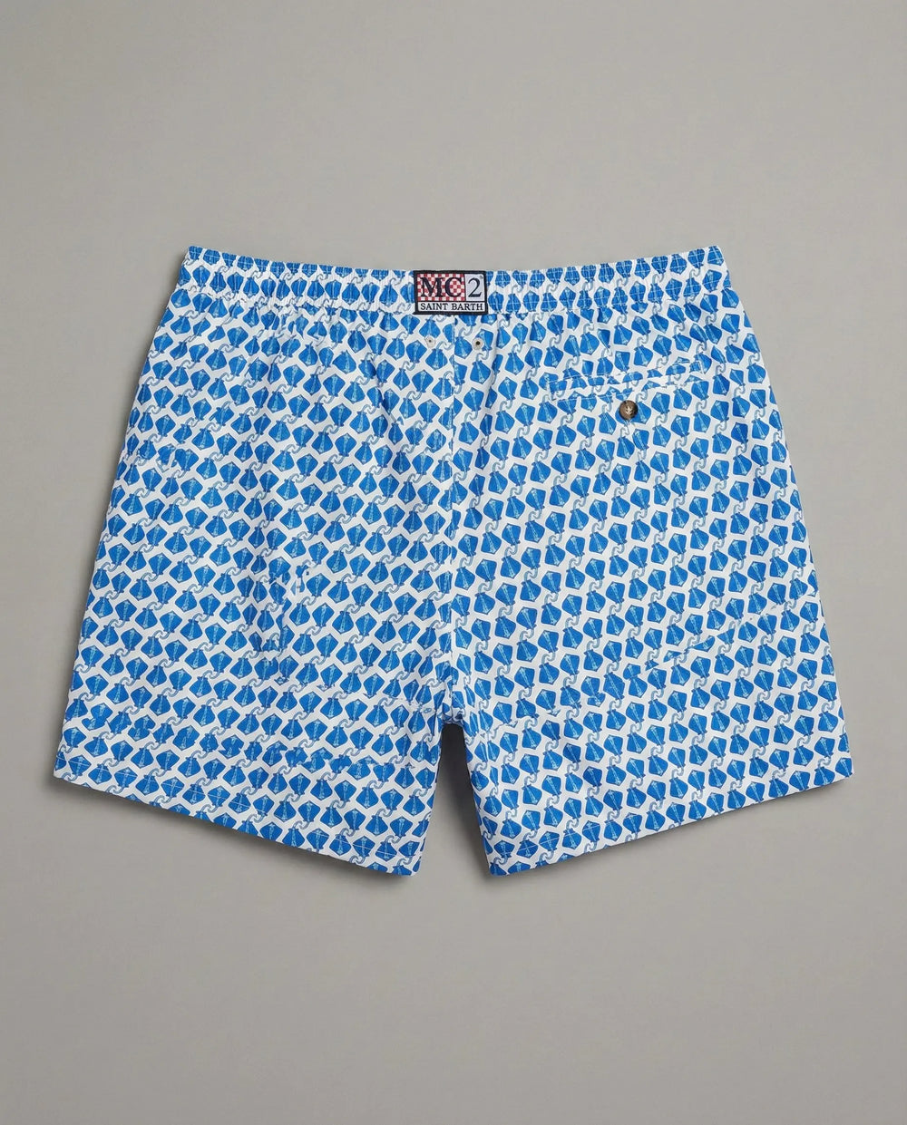 Costume Uomo Bianco MC2 Saint Barth | Stampa Razze Azzurre Mc2 Saint Barth