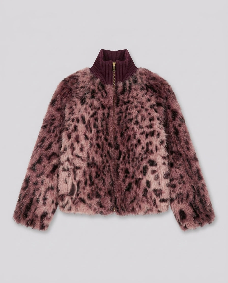 Giacca in Pelliccia Saint Barth Kids Leopardato – fronte
