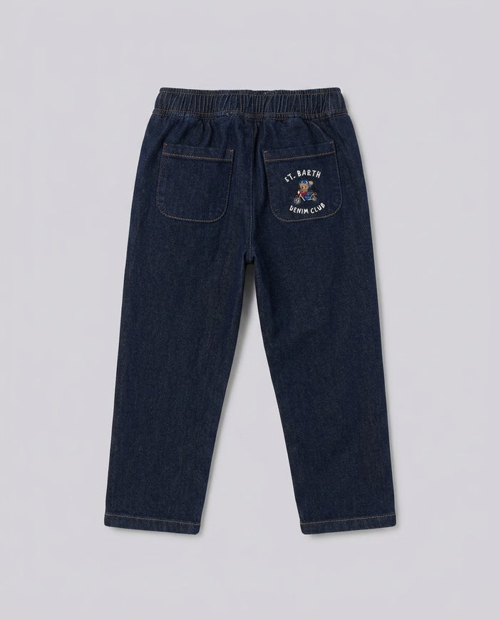 Jeans Saint Barth Kids Bear Ride Scuri – fronte