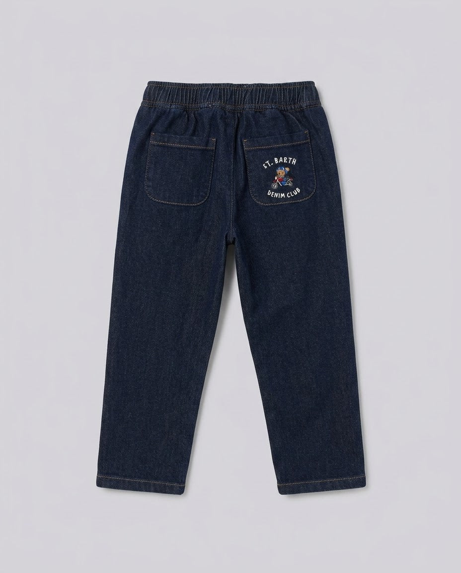 Jeans Saint Barth Kids Bear Ride Scuri – fronte