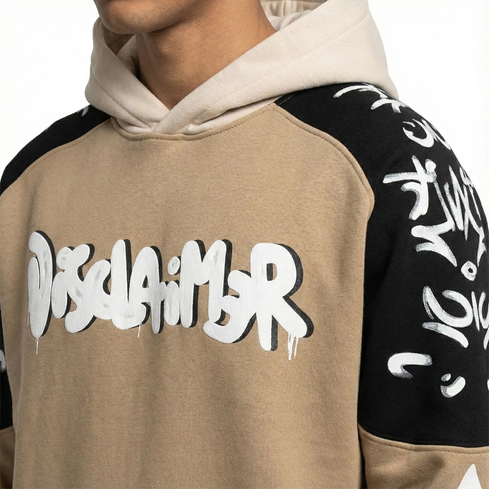 Felpa Disclaimer Uomo | Modello Oversize | Beige Disclaimer