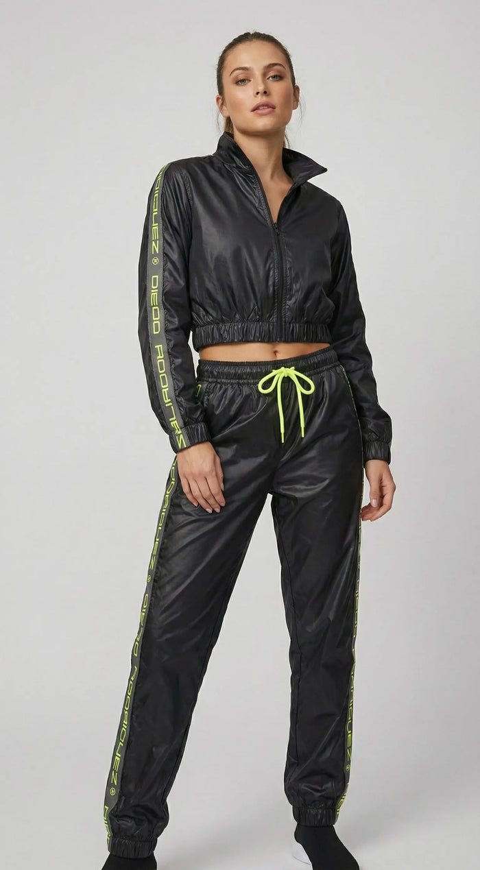 Tuta Diego Rodriguez Donna | Nylon | Banda Logo Verde Fluo Diego Rodriguez