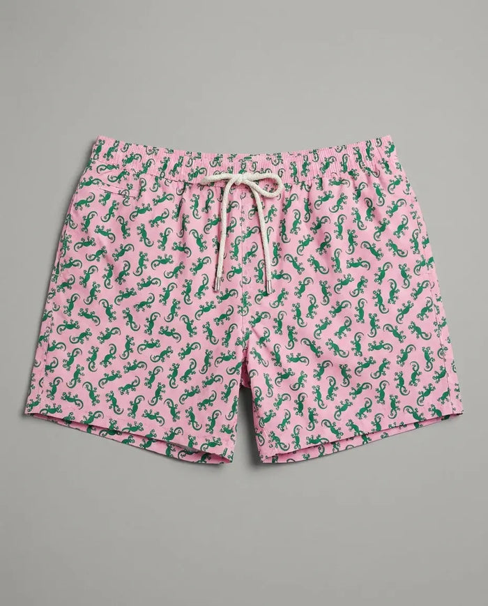 Costume Uomo Lighting 70 Rosa MC2 Saint Barth | Stampa Geko Verde Mc2 Saint Barth