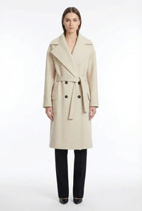 Cappotto Balmain Donna | Doppiopetto Con Cintura | Bianco Balmain