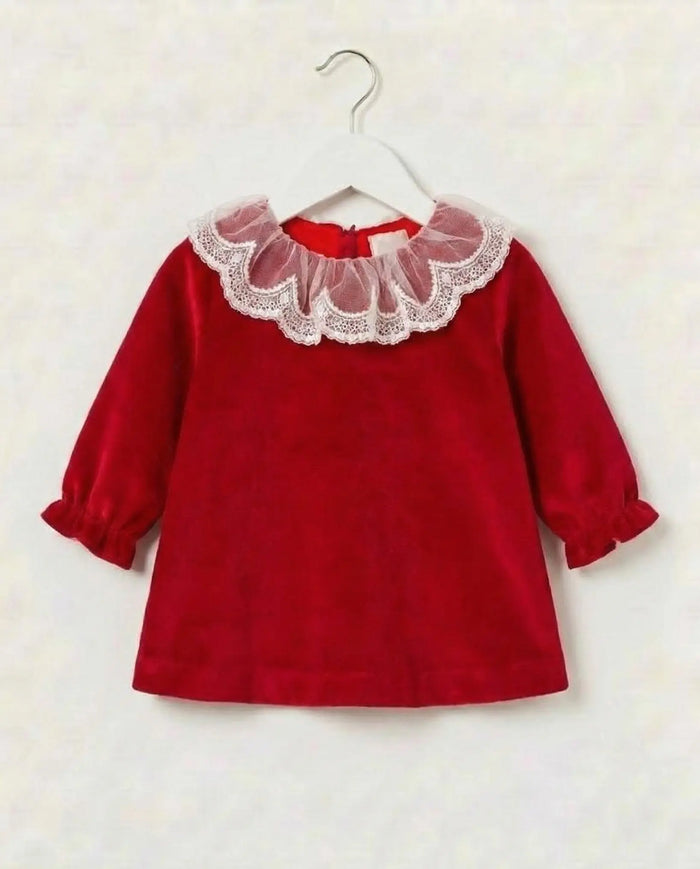 VESTITO LALALU' IN VELLUTO NEONATA Lalalu