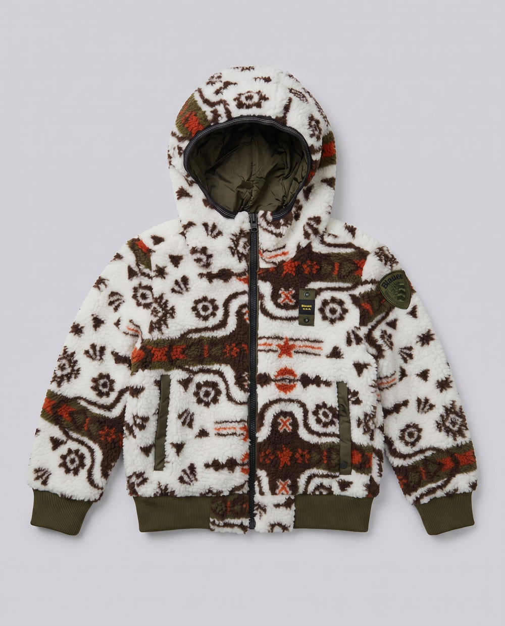 Giubbotto in Pile Blauer Kids panna fantasia da bambino 8 anni – fronte