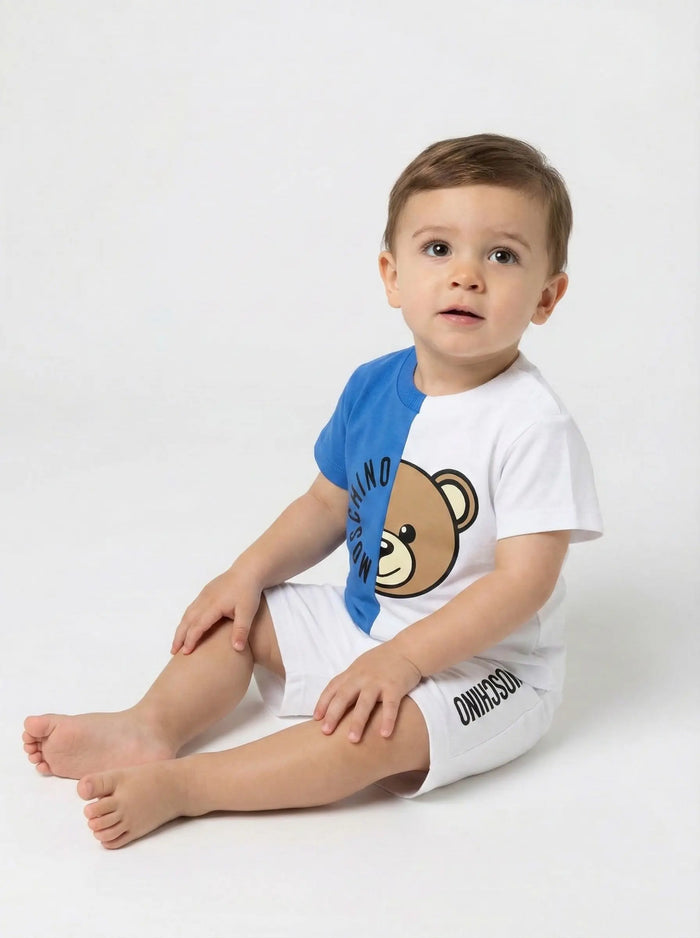 Moschino Bambino Neonato | T Shirt Blu e Bianca | Moschino Kids Outlet Moschino Kids Neonato