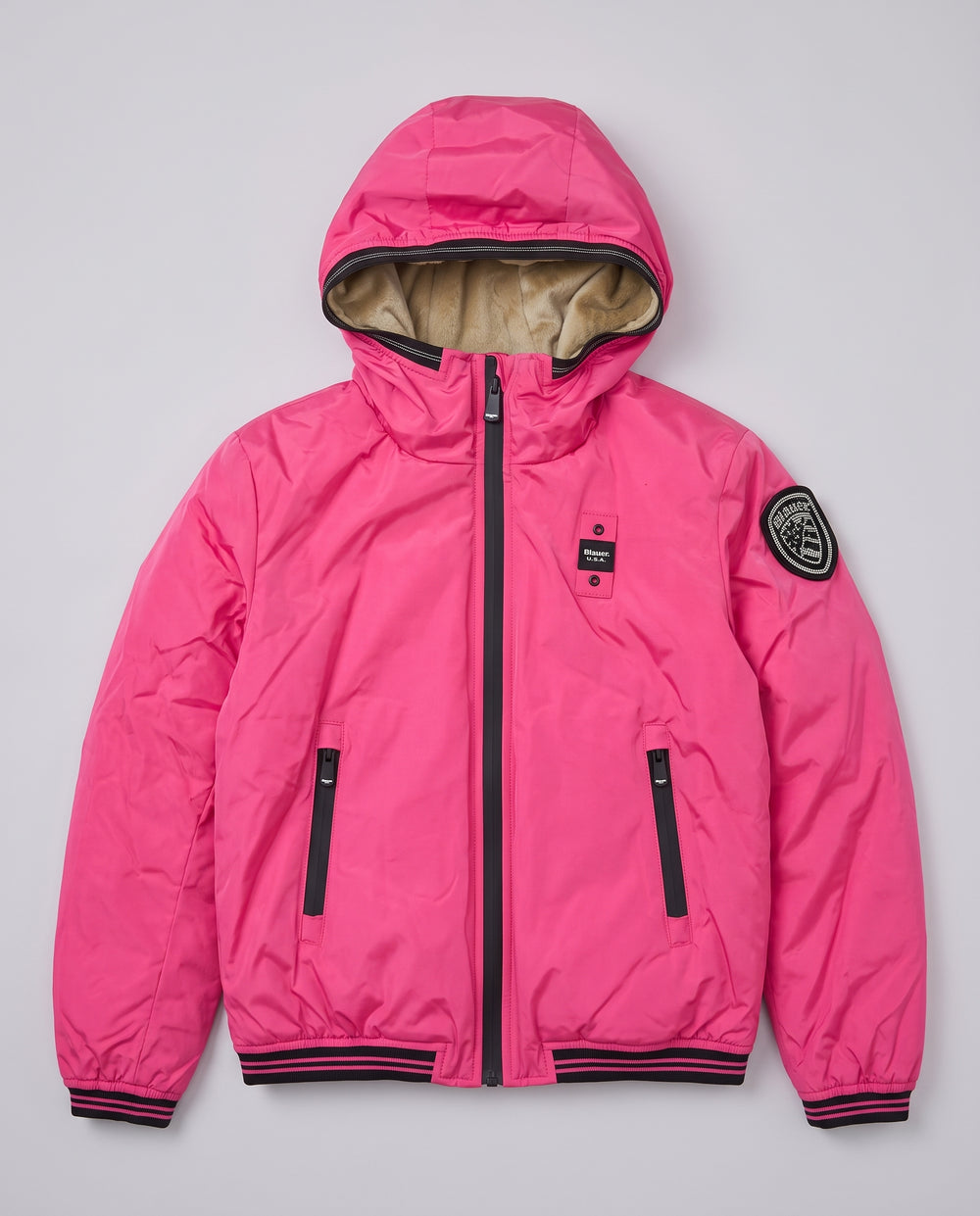 Giubbotto Blauer Kids fucsia da bambina 8 anni – fronte