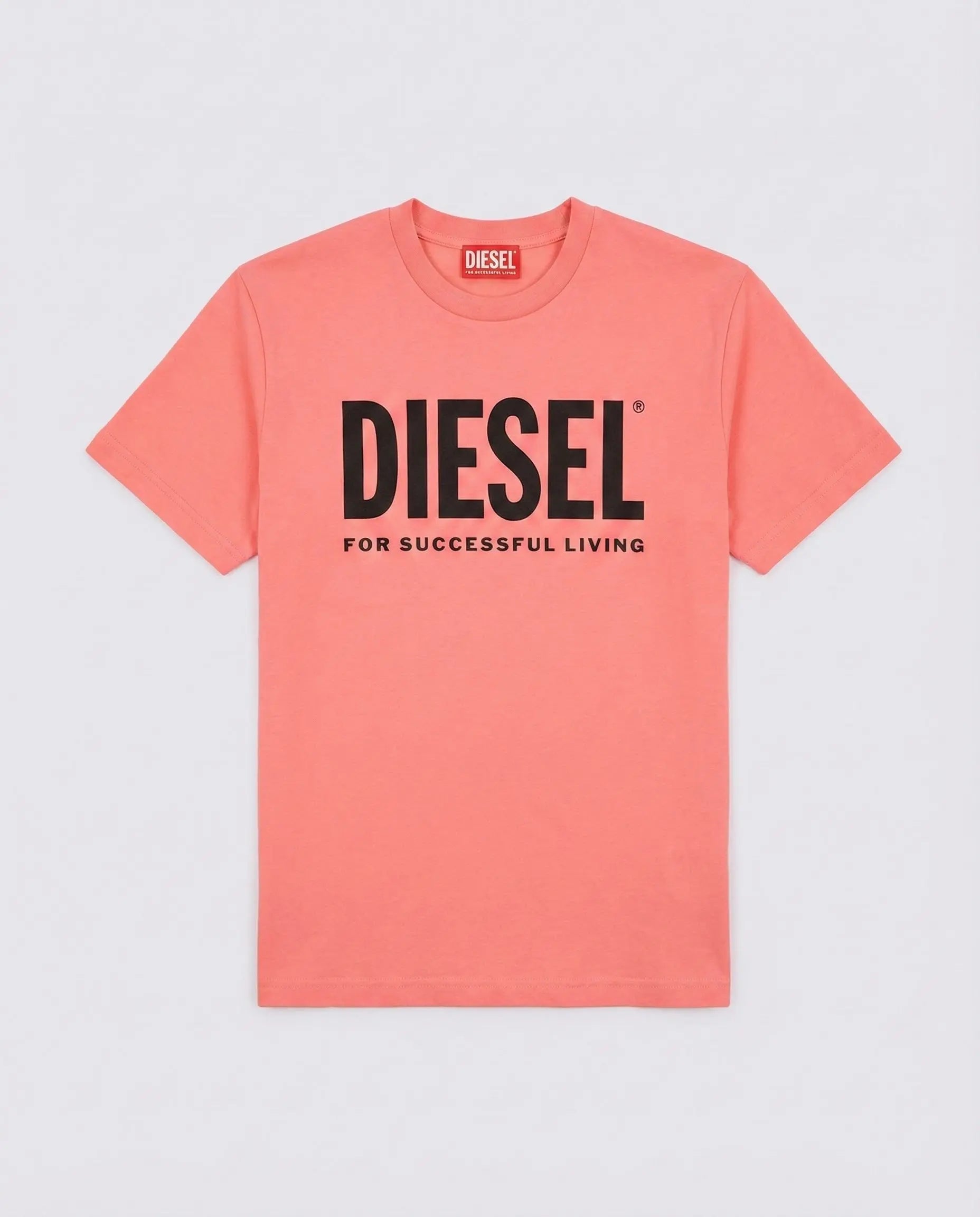 T Shirt Diesel | Rosa Fluo con Logo | Outlet Diesel