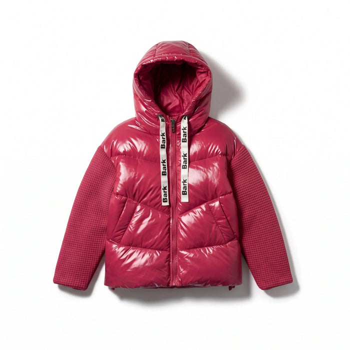 Bark Donna Fucsia | Piumino Corto Oversize | Lacci Logo Bark