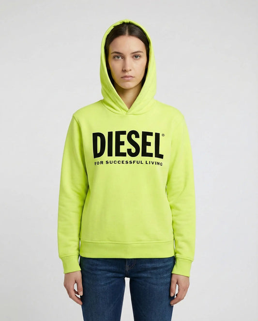 Felpa Diesel | Giallo Fluo con Logo | Outlet Diesel