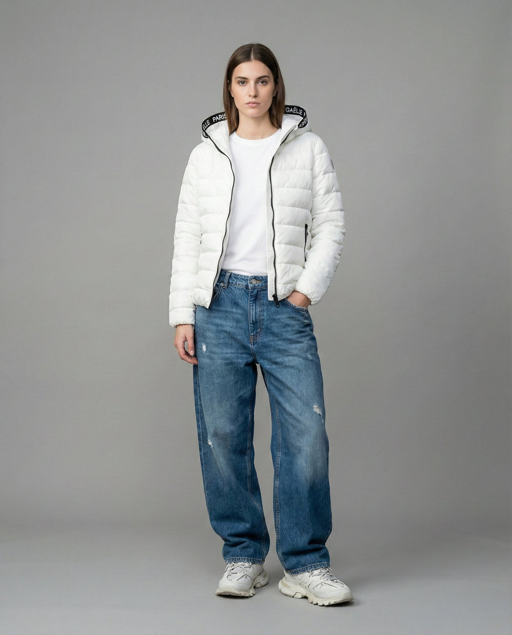 Piumino Gaelle Paris Bianco Donna Gaelle Paris