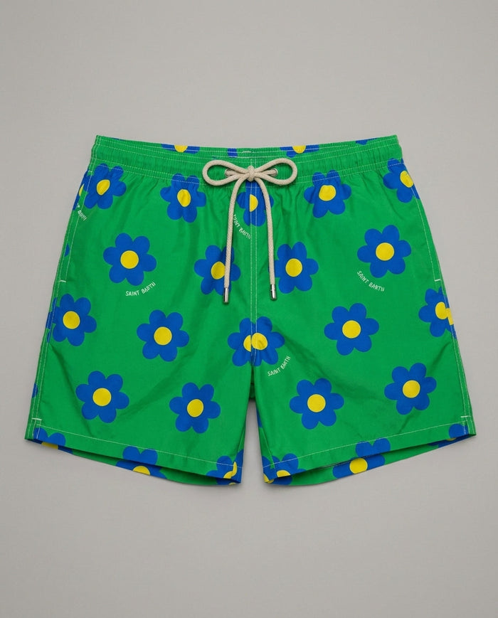 Costume Verde Uomo Mc2 Saint Barth | Stampa Fiore Mc2 Saint Barth