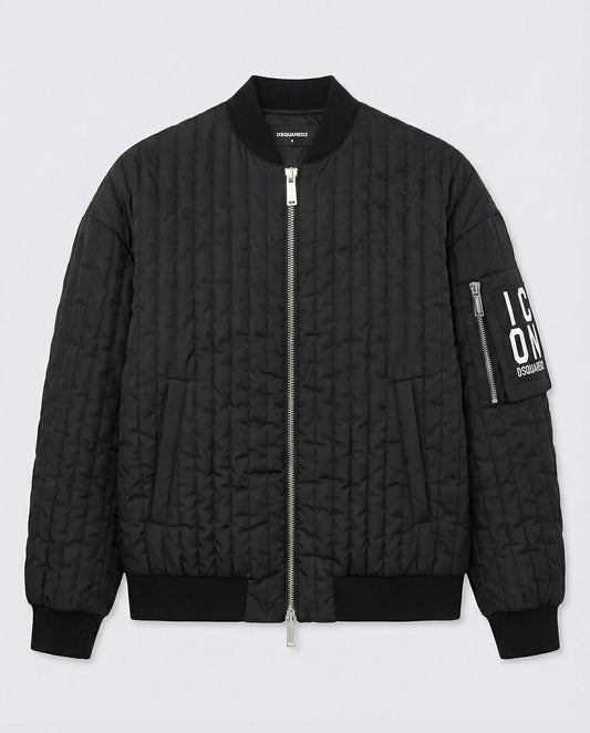 Giubbotto Dsquared2 | Modello Bomber con Zip | Nero | Logo Icon Dsquared2