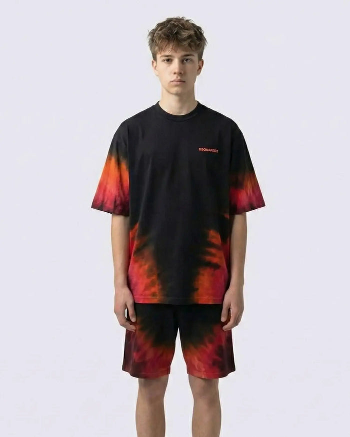 Pantaloncini Dsquared2 | Modello Oversize | Tie Dye | Nero Dsquared2