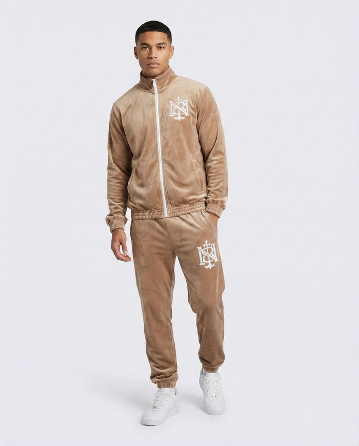 But Not | Felpa Zip Uomo In Ciniglia | Logo Ricamo | Beige But Not