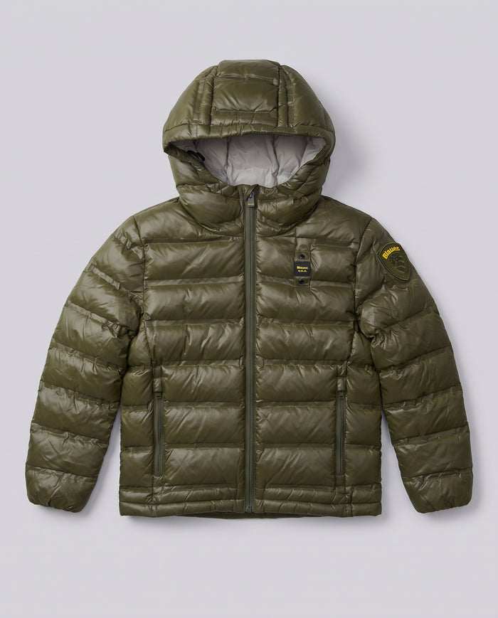 Piumino Blauer Kids verde militare da bambino 8 anni – fronte