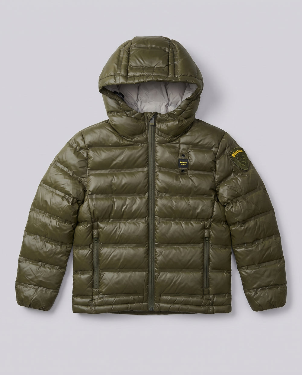 Piumino Blauer Kids verde militare da bambino 8 anni – fronte