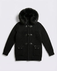 Bark Nero con Pelliccia | Giubbotto Unisex | Uomo Donna Bark