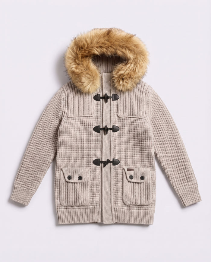 Bark Sabbia con Pelliccia uomo donna taglie L XL - giubbotto montgomery Bark beige con pelliccia 8001 originale outlet
