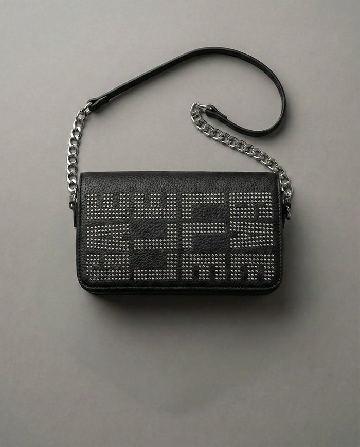 Borsa Nera Logo Borchie Gaelle Paris Donna Gaelle Paris