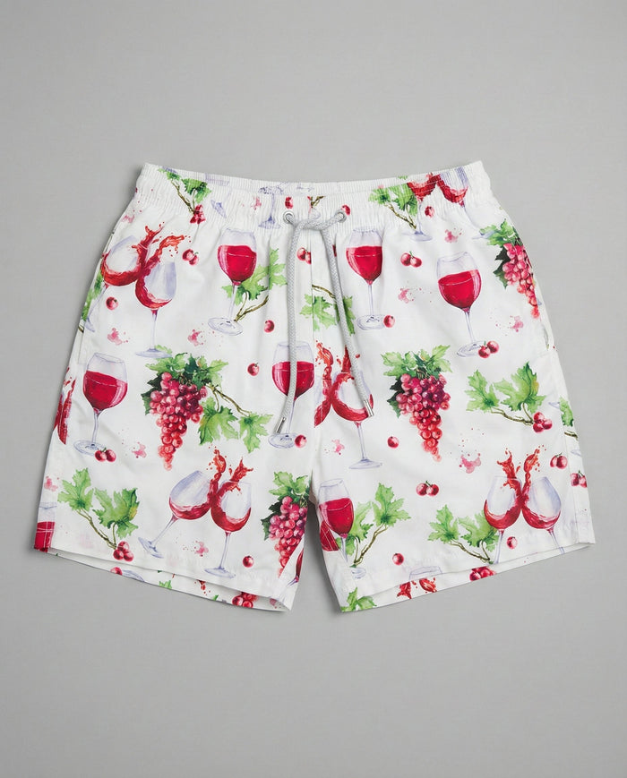 Costume Bianco Uomo Mc2 Saint Barth | Stampa Red Wine Mc2 Saint Barth