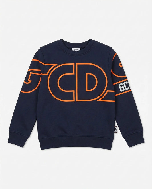 FELPA GCDS LOGO FLUO BLU/ARANCIO GCDS