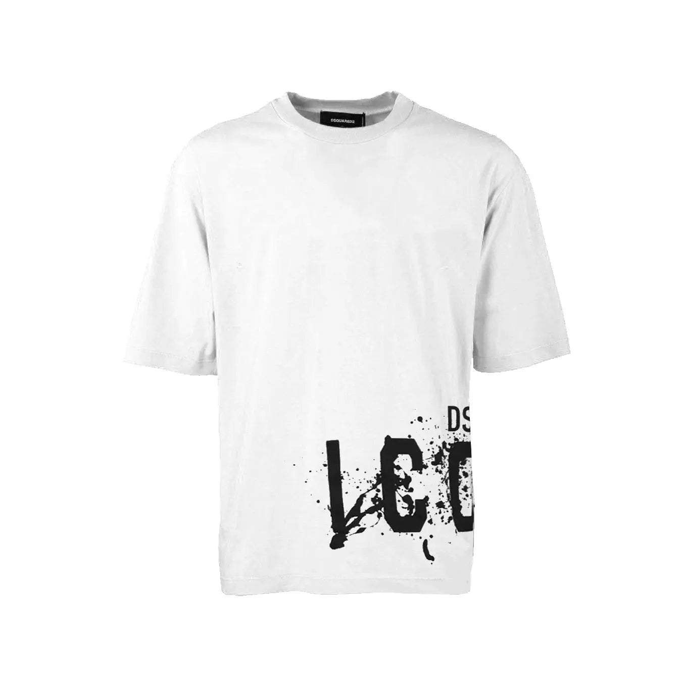 T Shirt Dsquared2 Icon | Logo Laterale Nero | Bianco Dsquared
