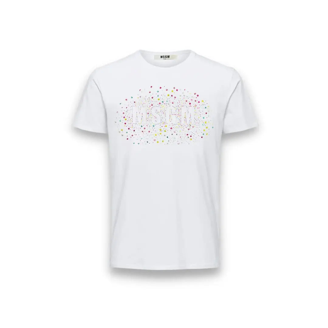 T-SHIRT LOGO MSGM STRASS (8746392060244) (9670023577927)