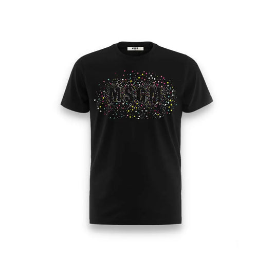 T-SHIRT LOGO MSGM STRASS (8746386719060) (9670023610695)