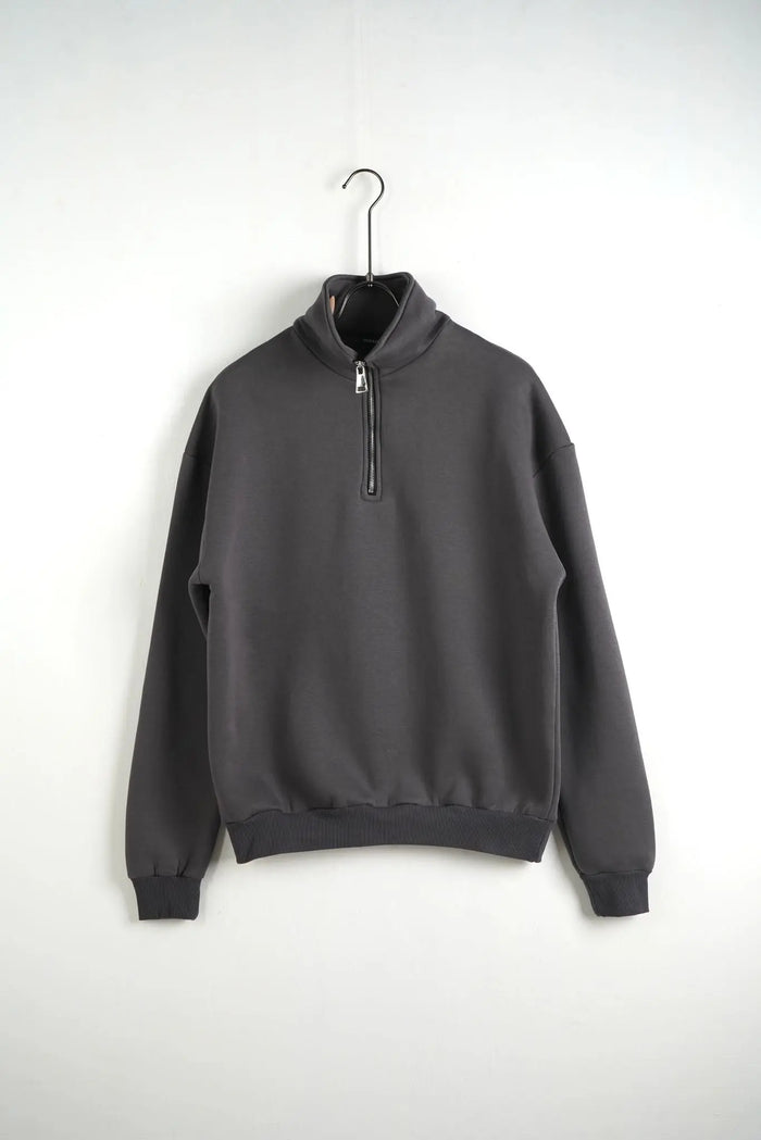 Felpa Duca Homme Uomo | Oversize | Mezza Zip Collo Alto | Antracite Duca Homme