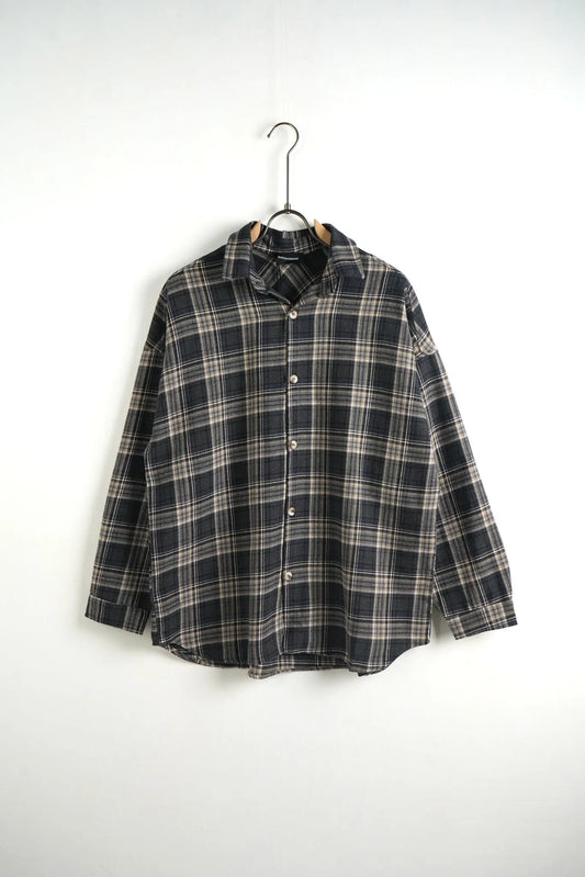 Camicia Duca Homme Uomo | Oversize | Flanella a Quadri | Grigio Beige Duca Homme