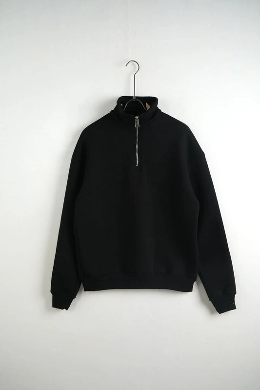 Felpa Duca Homme Uomo | Oversize | Mezza Zip Collo Alto | Nero Duca Homme