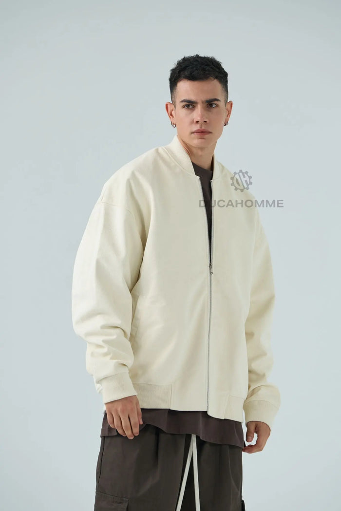 Bomber Duca Homme Uomo | Oversize | Zip Intera | Panna Duca Homme