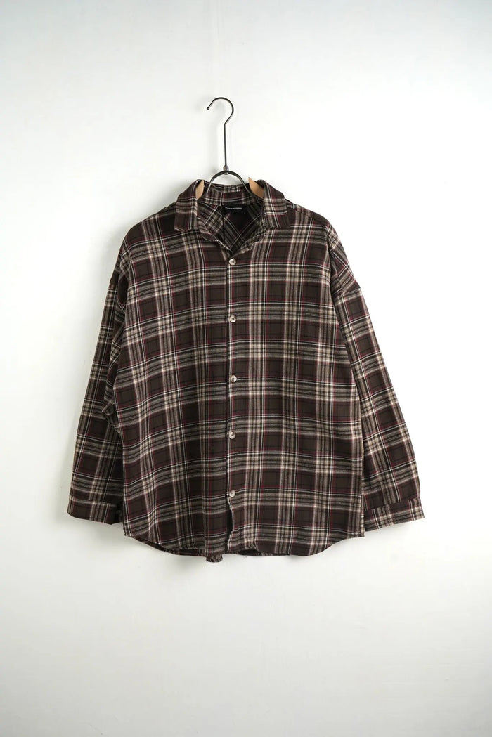 Camicia Duca Homme Uomo | Oversize | Flanella a Quadri | Marrone Bordeaux Duca Homme