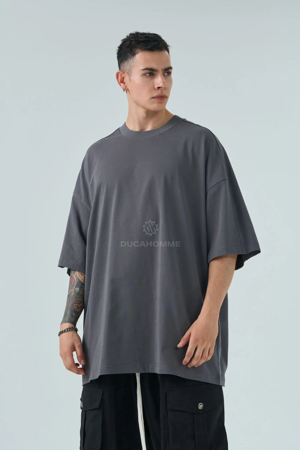 T Shirt Duca Homme Uomo | Maxi Oversize | Grigio Fumo Duca Homme